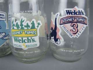 Set of 4 Welchs Looney Tunes Collector Series Glasses  