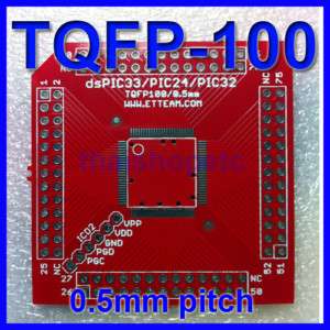 TQFP 100 TQFP100 0.5mm pitch Adapter PCB PIC24  