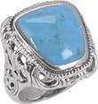 Barse Carved Turquoise Ring CRVDR05MT1   Genuine Turquoise (Womens)