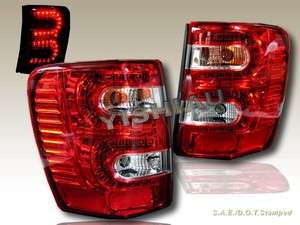 1999 2004 JEEP GRAND CHEROKEE LED TAIL LIGHTS RED PAIR 99 00 01 02 03 