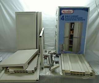 Sterilite 01428501 4 Shelf Utility Cabinet with Putty Handles 