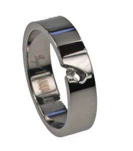 Titanium Ring with 0.03CT Diamonds Sz 5  12 HIgh Polish  