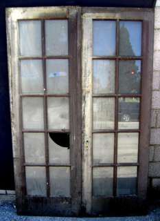 PAIR OF 10 LITE DOUBLE ENTRANCE ~ FRENCH DOORS ~ NICE  