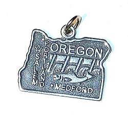 STERLING SILVER CHARM State of OREGON OR  