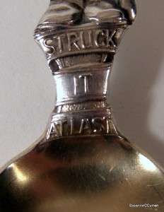   Sterling Silver Bisbee Arizona Figural Mining Souvenir Spoon  