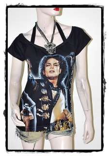 Michael Jackson Pop Rock DIY Short SLV Tee Top Shirt  