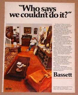 1973 Bassett Print Ad Furniture  