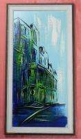 OIL ON CANVAS STREET SCENE PAINTING BY RODRIGUES FRAMED & SIGNED 