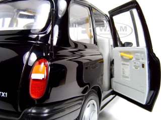 1998 TX1 LONDON TAXI CAB BLACK 1/18 DIECAST MODEL CAR BY SUNSTAR 1120 
