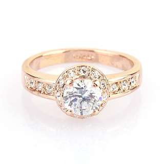 White GP Engagement Ring Swarovski Clear Crystal R586W  