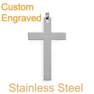 classic stainless steel cross pendant w/chain necklace  