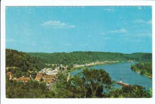 Pomeroy Bend Ohio OH River Old Postcard Meigs County Vintage Aerial 