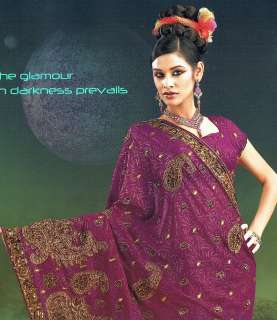 Stylish Purple Bollywood Exclusive Designer Sari Saree  
