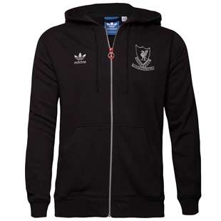 New Adidas Originals Liverpool LFC Black Zip Hoodie Hooded/Jacket XXL 