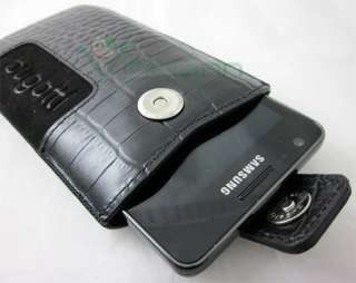 Custodia VERA PELLE Bugatti per Samsung Galaxy S2 i9100 CROCO NERA 