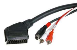 2m SCART To 2 x RCA Phono SVideo SVHS Cable adapter  