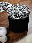 Black damask foldable storage toy box pouffe stool larg items in 