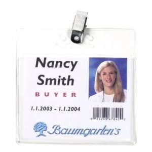  Baumgartens Vinyl Clip Style Badge Holders Office 