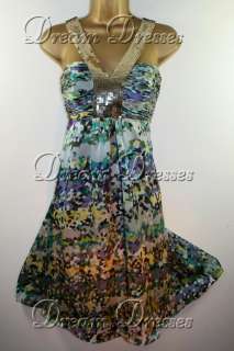 BNWT Coast Luxe multi print silk sequin dress sz 10  