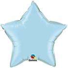 Pearl Light Blue 4 Foil Star Shaped Balloon x 2