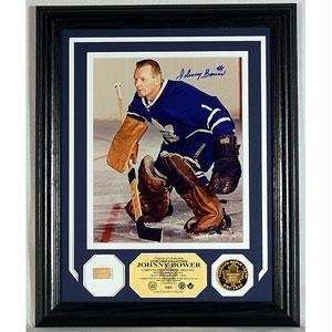  Highland Mint Johnny Bower Autograph W/ Piece Of Game Used 