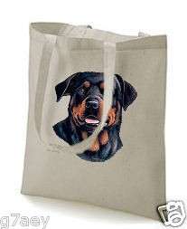 Rottweiler Face Design Printed Tote Shopping Bag  