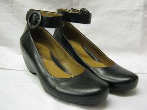 Clarks Capricorn Moon Ladies Black Lther Wedge Shoes  