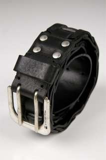 NWT G Star men Chain Gear Leather Belt Black Grey S M L  