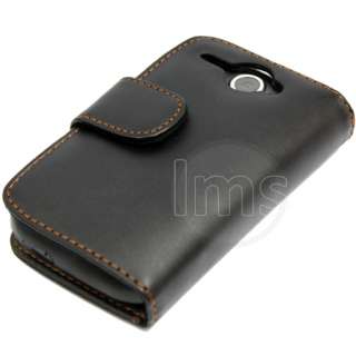 AIO BLACK WALLET LEATHER CASE FOR HTC WILDFIRE G8 +FILM  