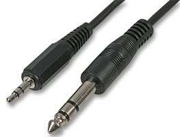 5mm Stereo Jack Male to 6.35mm Male cable lead 0.25m  