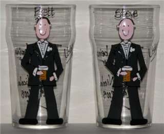 personalised groom best man usher wedding gift glass  