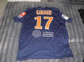   Maillot porté Giroud Montpellier signé , dedicacé par toute 