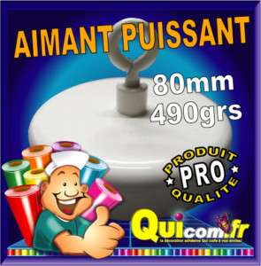   GROS AIMANT HYPER PUISSANT rond 80mm poids 490grs