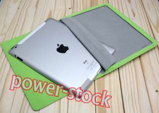 Green Stand Leather Smart Cover Back Case For I pad 2  