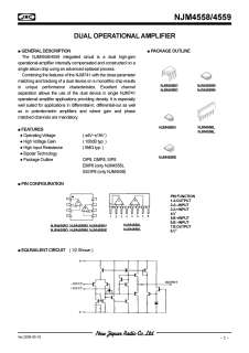ic njm4558d lot of 4 pieces package outline dip8 datasheet http www cn 
