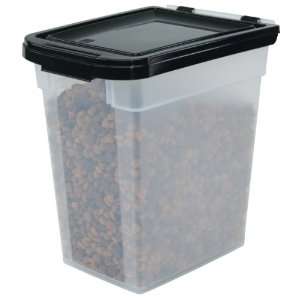 IRIS Airtight Pet Food Container, 10 Pound, Clear/Black  