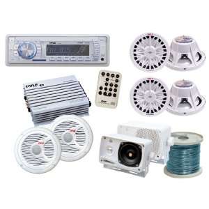 Waterproof Audio System Package for Car/Truck/Vehicle/Boat, In dash CD 