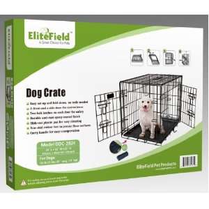 EliteField 24 2 Door Folding Dog Crate, 24 Long X 18 Wide X 20 