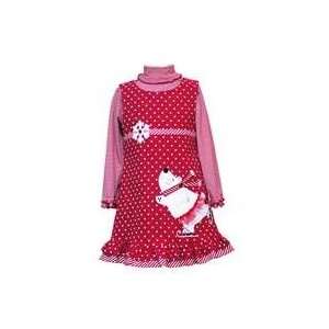   Red & White Polka Dot & Polar Bear Winter 2 Piece Jumper Dress Baby