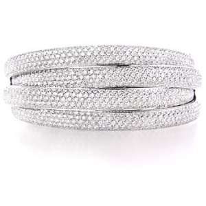  Leo Pizzo Diamond 18k White Gold Bangle Bracelet Jewelry