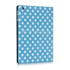  Ecell   BLUE & WHITE POLKA DOTS BOOK STYLE LEATHER FOLIO 