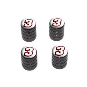   Number Three   Tire Rim Wheel Valve Stem Caps   Black Automotive