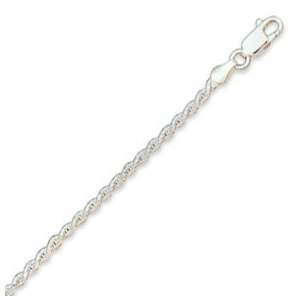   Sterling Silver 24 inch 2mm Diamond Cut Rope Chain Necklace Jewelry