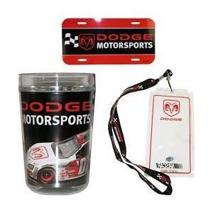 Checkered Flag Dodge Motorsports License Plate, Credential Holder, and 