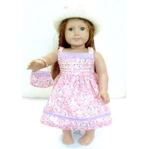  Pink Floral Sun Dress Set for 18 Inch Dolls Toys & Games