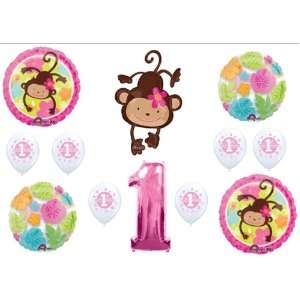 Mod Monkey Love 1st First BIRTHDAY PARTY Balloons Decorations Supplies 