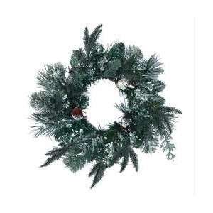    16 Flocked Winter Mixed Pine Christmas Candle Ring