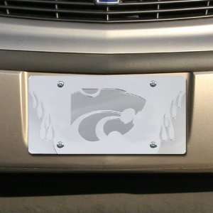   State Wildcats Satin Mirrored Flame License Plate