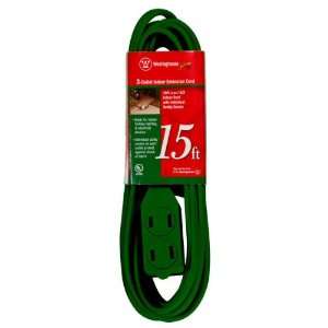  (15 ft.) Green   Christmas Lights Extension Cord   Indoor 