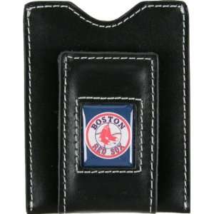  Boston Red Sox Black Leather Money Clip & Card Case 